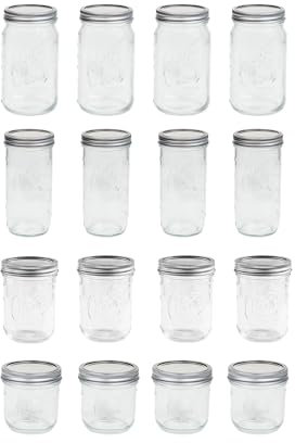 LIEBLINGSGLAS - Luftdichtes Vorratsgläser Starter Set (16 Stück) - Robuster Deckel aus Weißblech - Aufbewahrungsgläser Set mit praktischen Etiketten - Größen in S, M und L - BPA Frei