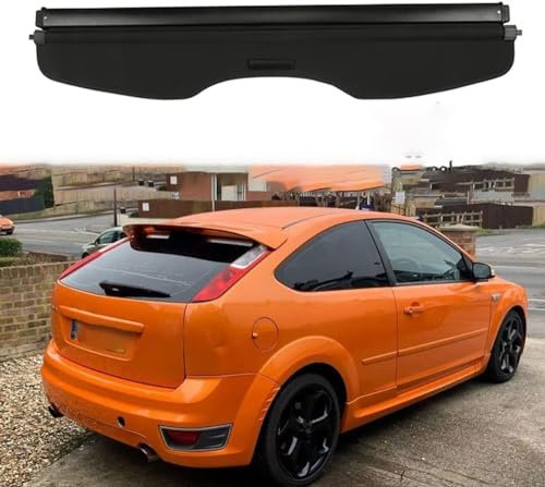 GAMIRA Cubierta de Carga Retráctil, para Ford Focus Hatchback 2005-2011 Cubiertas de Carga para automóviles Maletero Trasera Bandeja de Carga Cubierta Cargo Protectora, B-Black
