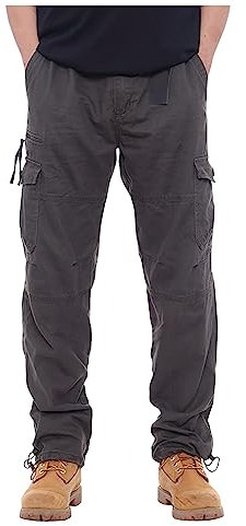 Generisch Winter Hosen Herren, Men's Summer Casual Fashion Cargo Pants Loose Solid Color Pants Low Rise Arbeitslatzhosen Männer Spodnie Meskie Eleganckie Dehnbund 5XL Jeans Sweatpants (3XL, Grau)