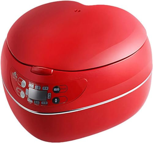 SEVSO Olla Arrocera En Forma De Corazón De Melocotón, Olla Arrocera Inteligente De 300 W, 1,8 L, 1-3 Personas, Sartén Antiadherente, Aislamiento De Temperatura Constante,Rojo