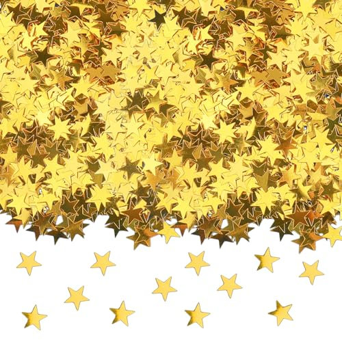 GoldRock Glitzer Streudeko Sterne Gold,Glitzersterne Konfetti Weihnachten,Streusterne Gold,Streudeko Weihnachten Silvester,Stern Konfetti,Weihnachtskonfetti Stern Deko,Tischdeko Geburtstag Hochzeit