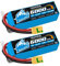 Yowoo Lot de 2 batteries Lipo 6S 6000 mAh 150 C 22,2 V Graphène avec connecteur XT90-S pour logo Mikado 550 Orientation T-REX 550 600 700 Sab Goblin 630 Grand Multirotor Échelle 1/5 Redcat Rally Arrma