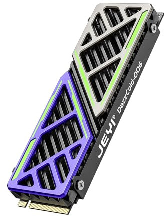 JEYI dissipatore m2 per PS5/mATX/MiniATX, dissipatore di calore convettivo NVMe ultra sottile ispirato a Mech, altezza 6 mm, basso profilo, in alluminio, DazzCold-006
