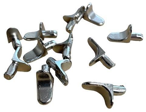 JAM2DAY 12 x Shelf Support Studs Pegs for Standard 5 mm Hole - Strong 60kg Load Capacity (Steel with Twin Groove)