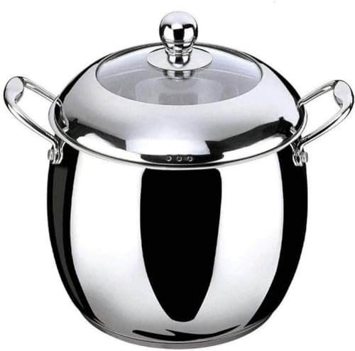 Stockpot Pot à soupe en forme de tambour en acier inoxydable avec fond composite non revêtu pour cuisson à induction 10 l