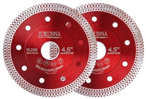 2 Pack 4.5 Inch Diamond Blade for Angle Grinder, Super Fine Tile Saw Blades for Smooth Cutting, 2 Indestructible Disc Sanders, Porcelain Tile, Marble