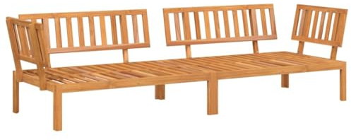 vidaXL Garten Ecksofas 2 STK., Ecksofa für Garten Terrasse Innenhof, Modular Gartensofa mit Latten-Design, Gartenmöbel, Massivholz Akazie