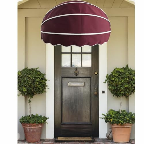 Marquesina Tejadillo Puerta Exterior Protección Ultravioleta Visera Marquesina Toldo Dosel, Impermeables Adecuado Marquesinas para Cubiertas, Patios, Balcones(Color:Red,Size:100cm)