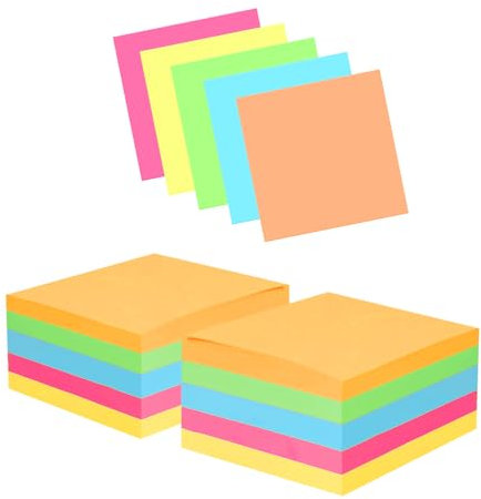 10 Packung Farbige Haftnotizen Selbstklebende Haftnotizzettel 76 x 76 mm Klebezettel bunt zettel farbig Notizblöcke für Büro Zuhause Schule Sitzung, 1000 Blatt insgesamt 5 Farben