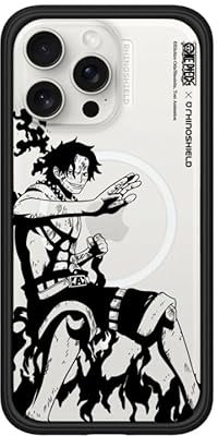 RhinoShield Modulare Case kompatibel mit MagSafe für [iPhone 15 Pro Max] | Mod NX Überragender Magnet, strapazierfähige Schutzhülle 3.5M / 11ft Fallschutz - Schwarz [One Piece/Ace B&W]