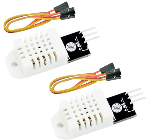 Temperatursensor Modul Binghe 2 Stück Digitale Sensor Digitale Temperatur und Luftfeuchtigkeitssensoren mit Chip und Kabel 3.3-5.5V Weiß Sensor kompatibel mit Arduino