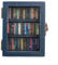 HEBEOT Anti-Angst-Bücherregale, mit 60 Mini-Büchern, kreatives Dekompressions-Schüttel-Bücherregal mit simulierten Mini-Büchern, handgefertigtes kleines Bücherregal Handwerk (blau)