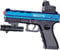 Splatter Ball Gun Automatic, Gel Ball Blaster Gun Full-auto and semi-auto with Goggles, Long Range Blowback Pistol for Shooting Team Games Outdoor Activities Ages 8+ (Blue)