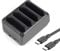 CBQ 4-Slot Charging Cradle for Zebra Symbol TC77, TC70, TC72, TC75, TC70x, TC75x, TC700K, TC77HL, TC720L, TC75EK, TC75AH, TC75GK, TC700H - USB Type-C, Black