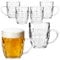 MamboCat 6er Set Dijon Bierkrug I 200ml, Höhe 9,3cm I für 6 Personen I Bierhumpen aus Glas mit Schild, Relief & Henkel I Biergläser 0,2L I Bierseidel für Partys, Geburtstage & Co
