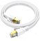 Nowunke Cable Ethernet 3m Cat 8, Blanc Cable RJ45 3m Plat Haut Débit Fibre 40Gbps 2000MHz Câble Réseau, LAN Gigabit Blindé Cable Internet pour Routeur, Modem, Switch, Xbox, PS5/4