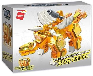 QMAN 41212 - Würfelbaustein-Set Felsenstampfer Dinosaurier - Kreatives Bauset für Kinder ab 6 Jahren, Tragbares Design, Kompatibel mit Anderen Marken