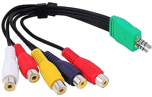 ROYJJ 3.5mm Male 2.5mm Male to 5RCA Female Plugs Video Adapter Cable Cord Compatible for BN39-01154 LED LCD Video Cable TV component cable
