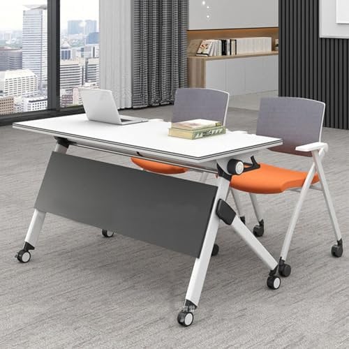 FHSLKXIM Klappbarer Konferenztisch, Rechteckiger Multifunktionaler Computertisch, Konferenztisch Für Geschäftsmöbel, Stabiler Konferenztisch, Für Büro-Sitzungssäle, 70,8 * 21,6 Zoll