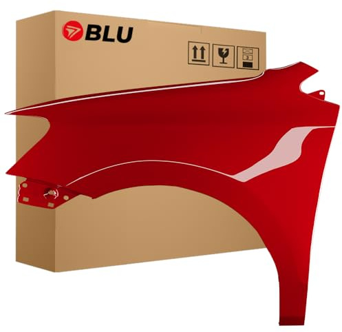 BLU Premium Kotflügel Passend für VW Volkswagen Polo 6R1 LA3X Links Rot | 2009-2017 | Vorderseite Vorne | Verzinkt & Lackiert | Einbaufertig
