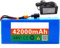 MisetGao Batteria agli Ioni di Litio per Bici Elettrica da 48 V 42 Ah 13S3P con Caricabatteria, Protezione BMS Integrata, Adatta per Motori da 200-1500 W. XT60