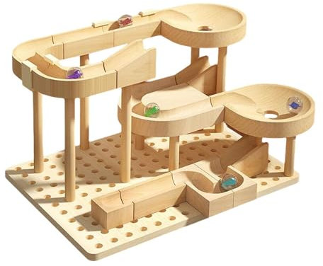 Gralara Murmelbahn Puzzle Aus Holz Zum Zusammenbauen Und Spielen, Stil B