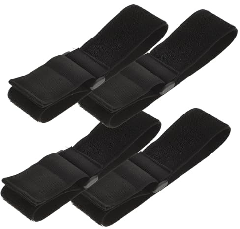 Kisangel 4pcs Reusable Elastic Hook and Loop Arm Straps Multipurpose Cinch Bands for Cable Management Indoor Outdoor Use Wear-resistant Organizing Ties