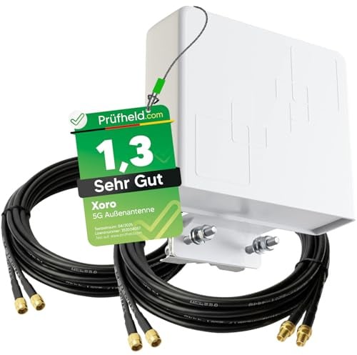 netshop 25 5G LTE Antenne Außenantenne Multiband MiMo Richtantenne Duo Antenne 2x9 dBi max. Verstärkung (mit 10m Kabel) Wetterfest Outdoor für LTE Router mit SMA Anschluss für alle Netze 690-3800 MHz