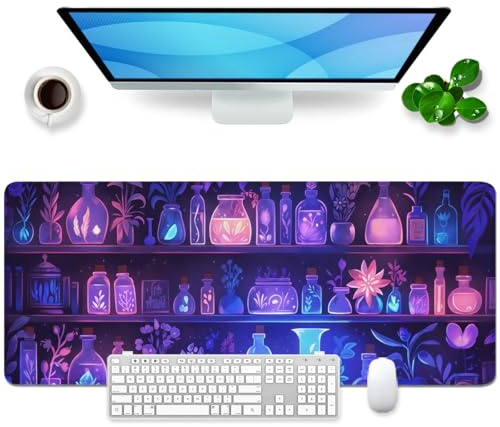 Ridilozey Musmatta, Lila XL-tapis de souris de jeu pour femmes, tapis de bureau, grande sous-main, fantaisie, accessoires de bureau, sous-main, 80 x 30 cm (lila)