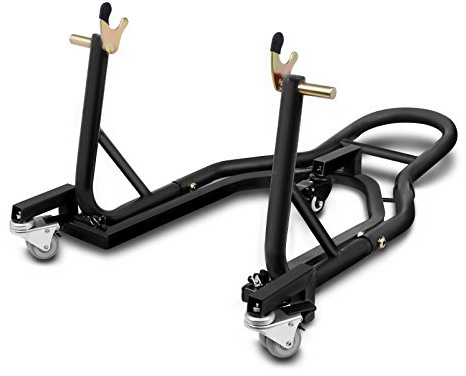 ConStands Mover II Racing - Motorrad Montageständer Kompatibel mit KTM 690 SMC/R Schwarz matt Hinten Rangierhilfe Hinterrad-Ständer Heber
