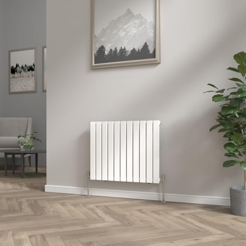 NRG Modern Radiator White 600x748mm Single Flat Panel Heater Interior Designer Horizontal Bathroom Radiators