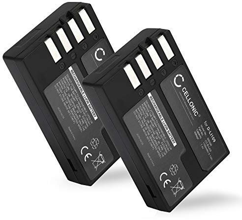 CELLONIC, Akku für Kamera, kompatibel mit Pentax D-Li109, K-r, K-70, K-30, K-50, KF, KP (7.4V, 1100mAh) 2 Stück