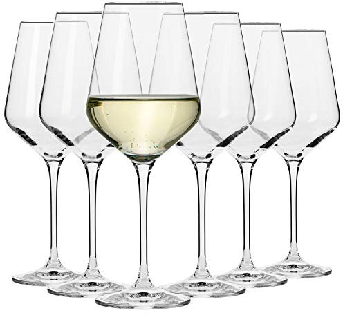 Krosno Weißweinglas | Set von 6 | 390 ML | Avantgarde-Kollektion | Perfekt für Home, Restaurants und Partys Geschirrspüler und Mikrowelle Safe