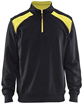 Blaklader 335311589933S Sweater mit Half-Zip 2-Farbig, Schwarz/Gelb, Größe S