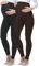 Be Mammy Lange Umstandsleggings aus Viskose Leggings Blickdicht Damen, Maternity Clothing, Ideal für die Schwangerschaft BE-02 2er Pack (Schwarz/Braun, L)