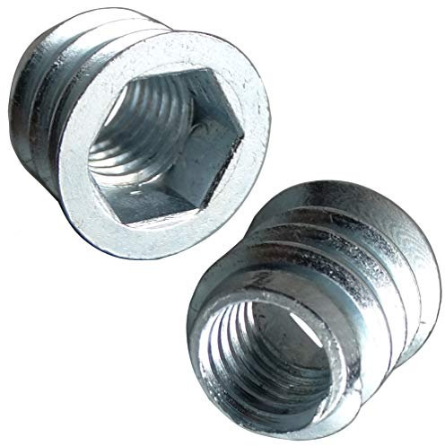 AERZETIX: 50 Tuercas de inserción para ensamblaje de muebles de madera M10 15/15mm C41744