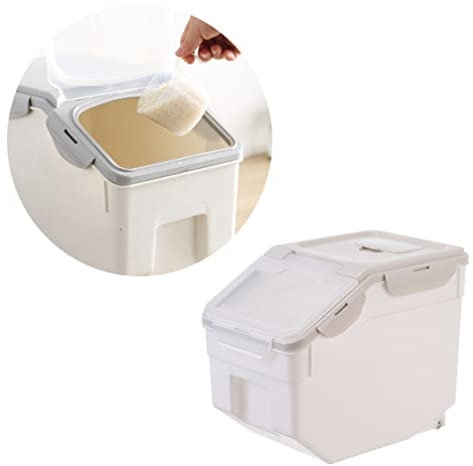 Contenitore per Alimenti per Animali Domestici in Plastica Pp con Coperchio a Scatto per Distributore di Cibo Secco