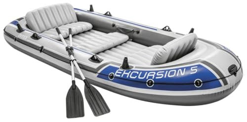 vidaXL Intex Schlauchboot Set Excursion 5 mit Trolling-Motor Halterung Angelboot