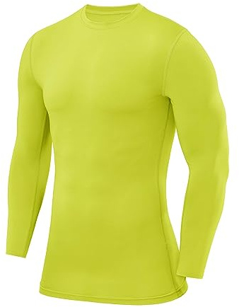 PowerLayer Herren Kompressions Shirt mit Rundhalsausschnitt - Licht Grün, M