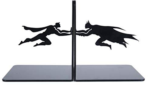 Creative Bookends, Super-héros Heavy Duty décoratifs en métal Livre Ends Bureau des étudiants Livre Stand Accueil école Bibliothèque Cadeau (Color : Black)