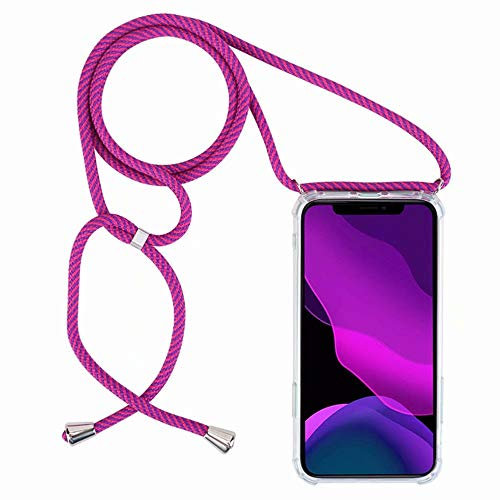 2ndSpring Handykette Schutzhülle kompatibel mit Samsung Galaxy S21 Handyhülle mit Band,Halsband Lanyard Silikonhülle,Violett