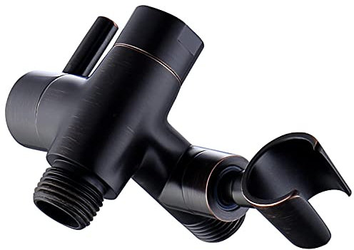 G-Promise Massiver Metall-Duscharm-Umsteller mit Halterung für Handbrause und festen Sprühkopf, G 1/2 3-Wege-Badezimmer-Universal-Umstellsystem Ersatzteil (Ölgeriebene Bronze)