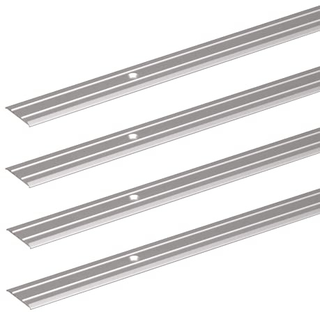 Alberts 499723 Übergangsprofil | gebohrt | Aluminium, silberfarbig eloxiert | 900 x 38 mm | 4er Set