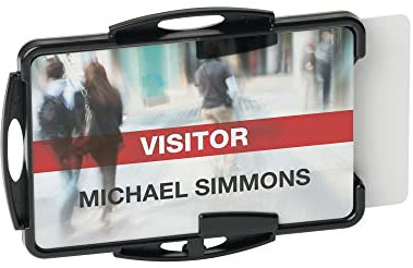 Durable 898901 Ausweishalter ECO für 2 Karten, Blauer Engel zertifiziert, Packung à 10 Stück, schwarz