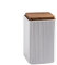 YYW Square Food Storage Jar, Ceramic Cookie Jars Kitchen Canister with Airtight Lid, Great Food Storage Canister for Coffee Bean, Tea, Spices or Snacks Storage (White,Large Size,15cm*9.5cm)
