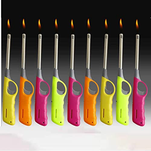 Defence Line Pack of 9 Refillable Safety Gas Candle BBQ Fire Lighter Plastic 27 cm Colour - Limited Edition