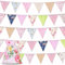 Orifinter 45.9ft Fabric Bunting Flags, 46Pcs Vintage Garden Bunting + Floral Drawstring Bag, Ve Day Bunting, Bunting Banner for Birthday, Party, Easter, Festival, Afternoon Tea Decorations