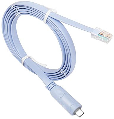 QIANRENON Cavo per console Cisco USB-C, cavo di debug seriale da USB C a RJ45 con chip FTDI, cavo adattatore seriale da USB tipo C a RJ45, compatibile con router, switch, firewall, AP (wireless), 1,8