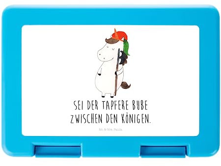 Mr. & Mrs. Panda Brotzeitbox Einhorn Junge - Geschenk, Unicorn, Einhörner, Aufbewahrungsbox, Bento Box, Mittelalter, Brotbox, Brotbehälter, Brotdose, Bube, Essensbox