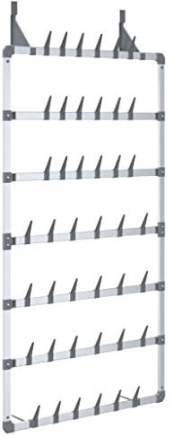 vidaXL Hängender Schuhe-Organizer Silbern 66x13x139 cm, Schuhregal, Wand Schuh-Organizer, Hängendes Schuhregal, hängender Schuh-Organizer